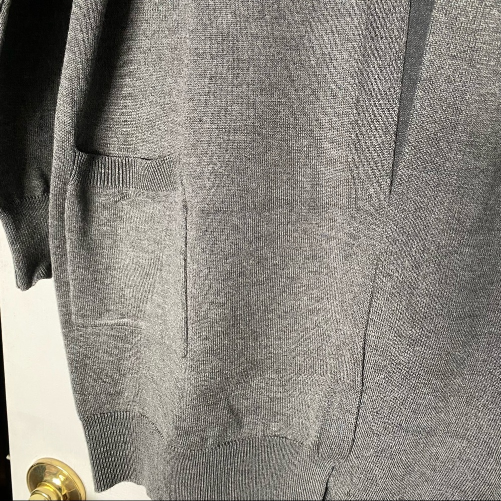 Grace Karin Long Gray Cardigan with Pockets - Picture 4 of 5